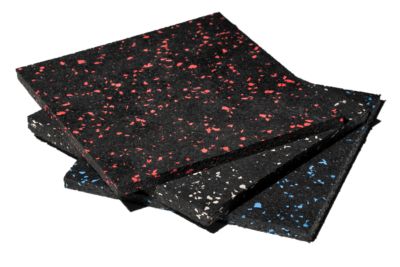 Image showing  24 in. x 24 in. Rubber Gym Tiles with Edges, Gray, 8 pc.