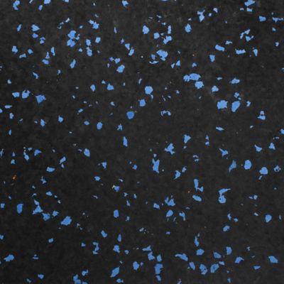 Image showing  24 in. x 24 in. Rubber Gym Room Flooring Tiles with Edges, Black/BlueFleck