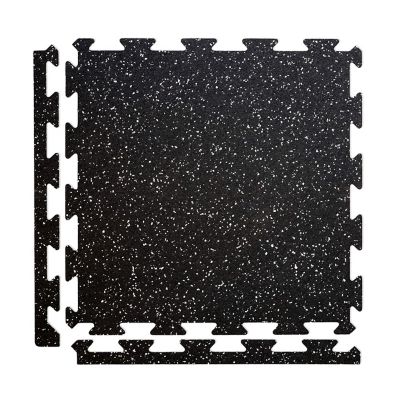 US Rubber Recycling 24 in. x 24 in. Rubber Gym Flooring Tiles with Edges, Nerves of Steel, 8 mm, 25.7 sq. ft., 6-Pack
