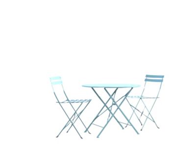 Image showing  3 pc. Bistro Round Table Outdoor Set, Blue