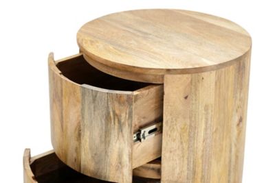 Image showing 6 th Carolina Chair & Table Kingston 2-Drawer Round Nightstand