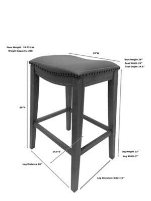 Image showing 6 th Carolina Chair & Table Sawyer Saddle Counter Stools, 2-Pack