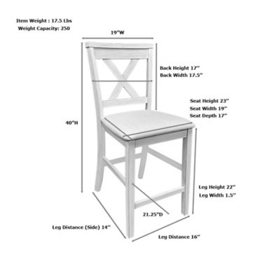 Image showing 5 th Carolina Chair & Table Taylor X-Back Counter Bar Stools, 2-Pack