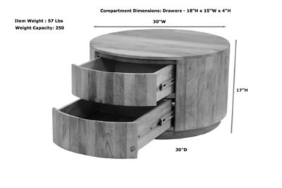 Image showing  Christa 2-Drawer Round Coffee Table