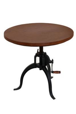 Image showing  Riley Round Adjustable Height Rustic Coffee Table