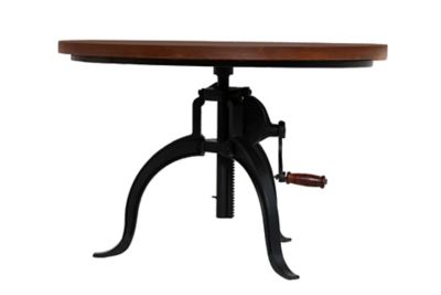 Image showing  Riley Round Adjustable Height Rustic Coffee Table