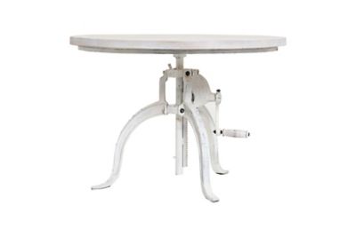 Image showing  Riley Round Adjustable Height Rustic Coffee Table