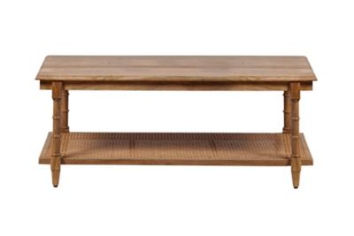 Image showing  Chesterfield Wood & Cane Coffee Table
