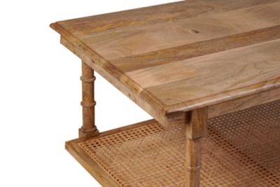 Image showing  Chesterfield Wood & Cane Coffee Table