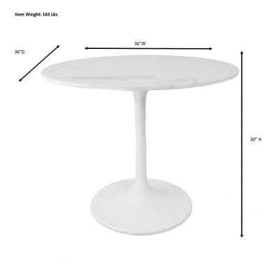 Image showing  Enzo Round Marble Top Dining Table