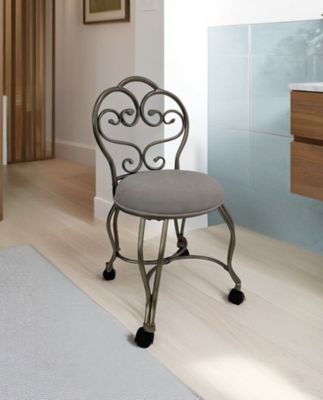 Image showing 5 th Carolina Chair & Table Victorian Vanity Stool with Back