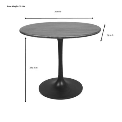 Image showing 3 th Carolina Chair & Table Alden Wood-Top Round Dining Table for 4 People