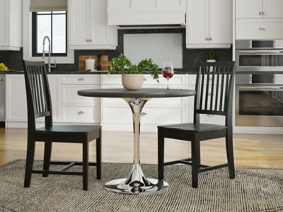 Image showing  Alden Wood-Top Round Dining Table for 4 People