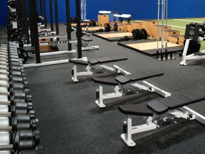 Image showing  48 in. x 120 in. Rubber Gym/Weight Room Flooring Rolls, Black, 6mm, 40 sq. ft.