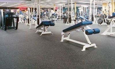 Image showing  48 in. x 120 in. Rubber Gym/Weight Room Flooring Roll, Gray