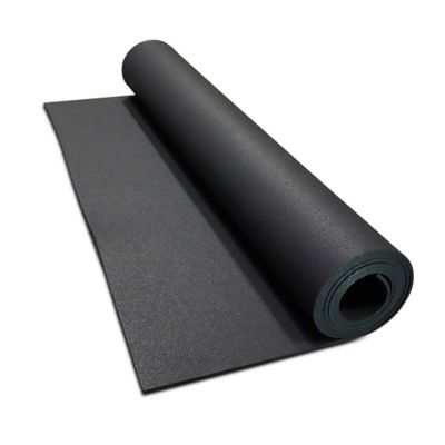 US Rubber Recycling 48 in. x 180 in. Rubber Gym/Weight Room Flooring Rolls, Black, 8 mm, 60 sq. ft.
