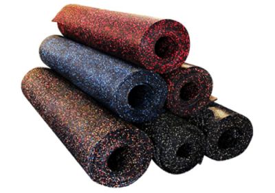 Image showing  48 in. x 180 in. Rubber Gym/Weight Room Flooring Roll, Black