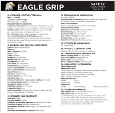 Image showing  EAGLE GRIP Single Component Trowel Applied Moisture-Cured Urethane Adhesive