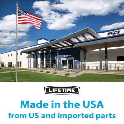 Image showing 6 th Lifetime 54 in. Bolt Down Basketball Hoop, White/Clear