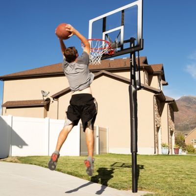 Image showing 9 th Lifetime 52 in. Adjustable In-Ground Basketball Hoop, Gray/Clear