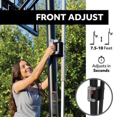 Image showing  52 in. Adjustable In-Ground Basketball Hoop, White/Clear