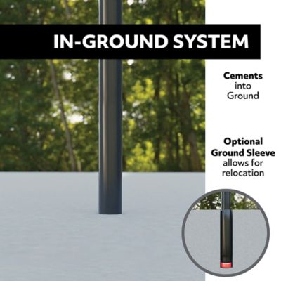 Image showing  52 in. Adjustable In-Ground Basketball Hoop, White/Clear