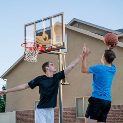Image showing 8 th Lifetime 54 in. Adjustable In-Ground Basketball Hoop, White/Clear
