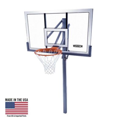 Lifetime 54 in. Bolt Down Basketball Hoop, White/Clear at