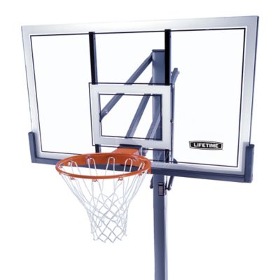 Image showing 9 th Lifetime 54 in. Adjustable In-Ground Basketball Hoop, Blue/Clear
