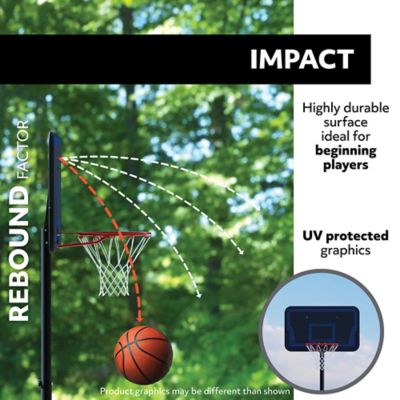 Image showing  40 in. Adjustable Portable Basketball Hoop, Blue/Black