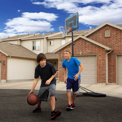 Image showing 7 th Lifetime 40 in. Adjustable Portable Basketball Hoop, Blue/Black