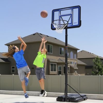 Image showing  42 in. Adjustable Portable Basketball Hoop, Blue/Clear