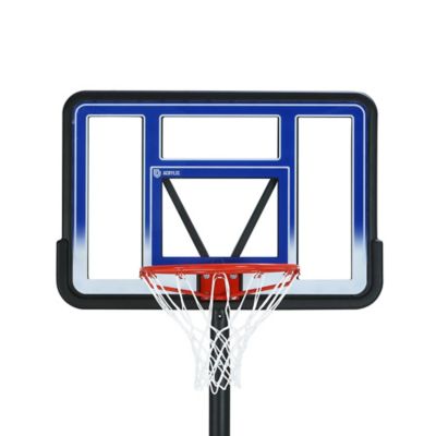 Image showing 8 th Lifetime 42 in. Adjustable Portable Basketball Hoop, Blue/Clear