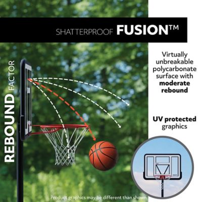 Image showing  44 in. Adjustable Portable Basketball Hoop, Orange/Clear