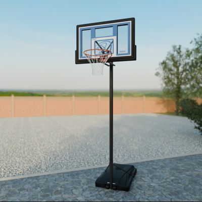 Image showing  48 in. Adjustable Portable Basketball Hoop, Light Blue/Clear