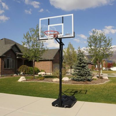 Image showing  54 in. Adjustable Portable Basketball Hoop, White/Clear