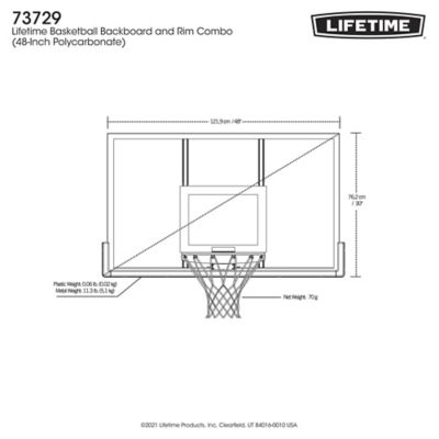 Image showing 7 th Lifetime 48 in. Basketball Backboard and Rim Combo, 73729