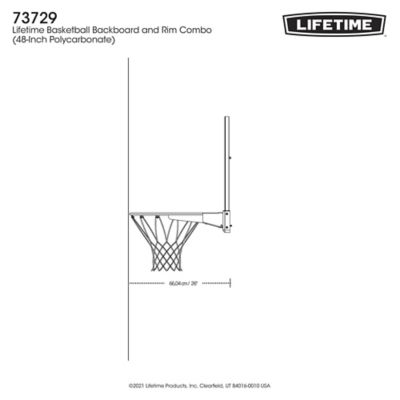 Image showing 8 th Lifetime 48 in. Basketball Backboard and Rim Combo, 73729