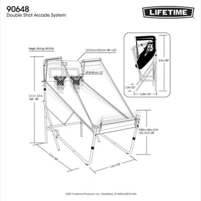 Image showing 8 th Lifetime Double Shot Deluxe Basketball Arcade Game