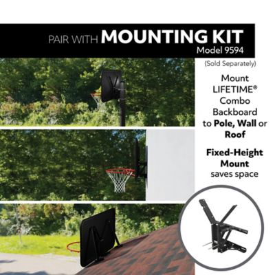 Image showing  50 in. Basketball Backboard and Rim Combo, White/Clear