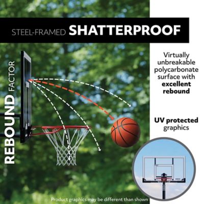 Image showing  54 in. Basketball Backboard and Rim Combo, White/Black