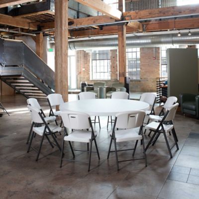 Image showing 9 th Lifetime 72 in. Round Commercial Table, White