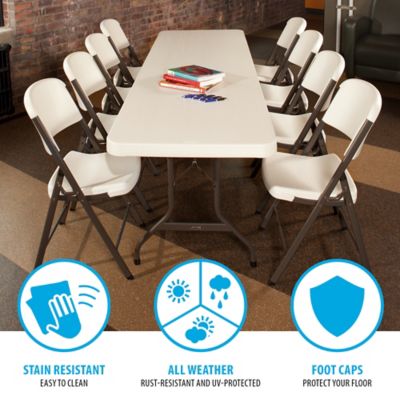 Image showing 6 th Lifetime 8 ft. Commercial Folding Table, Almond