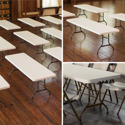 Image showing 8 th Lifetime 8 ft. Commercial Folding Table, Almond