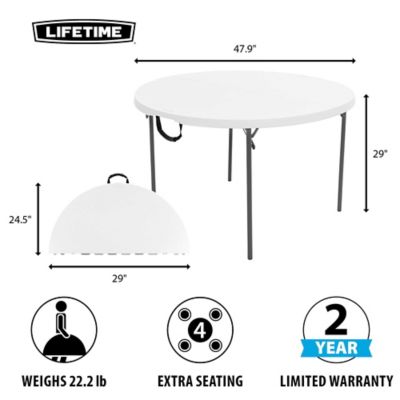 Image showing  48 in. Round Light Commercial Fold-In-Half Table