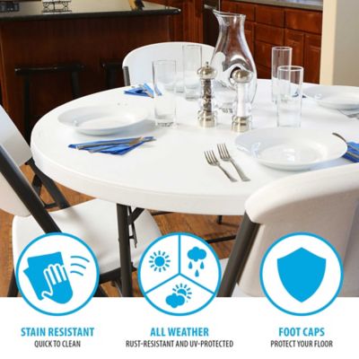 Image showing 6 th Lifetime 48 in. Round Light Commercial Fold-In-Half Table