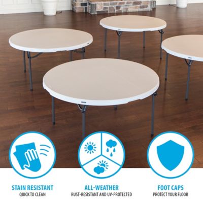 Image showing 6 th Lifetime 60 in. Round Nesting Table, 4-Pack, Commercial