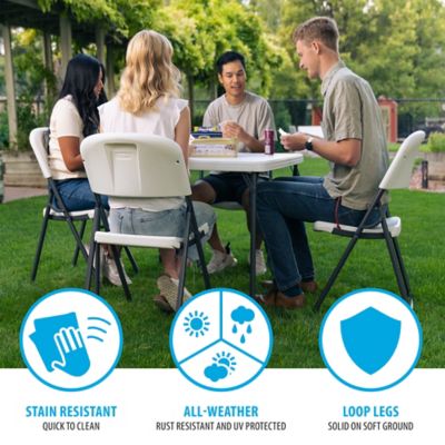 Image showing 5 th Lifetime Loop Leg Folding Chair, 4-Pack, Light Commercial