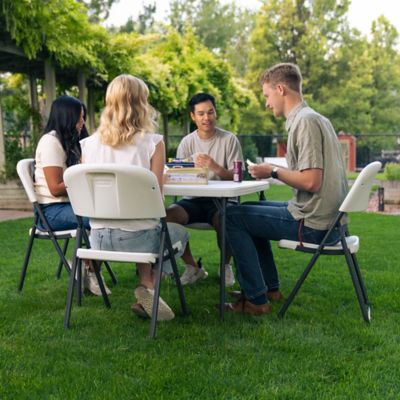 Image showing 8 th Lifetime Loop Leg Folding Chair, 4-Pack, Light Commercial