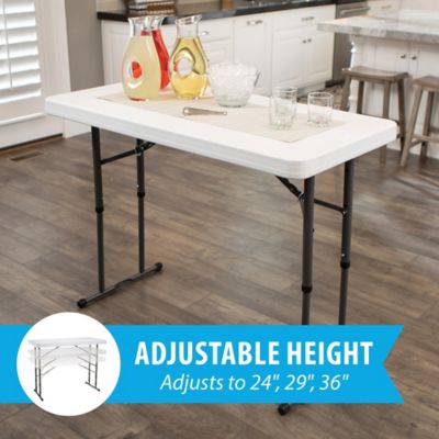 Image showing  4 ft. Adjustable-Height Commercial Table, White